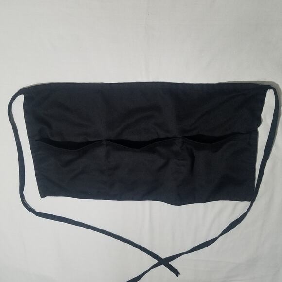 Apron Black Canvas Double Side Ties At Waist Cooking Gardening Painting Crafting - Picture 4 of 4